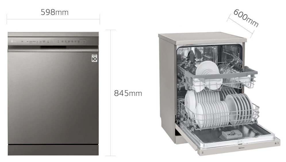 ابعاد ماشین ظرفشویی 14 نفره ال جی